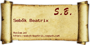Sebők Beatrix névjegykártya